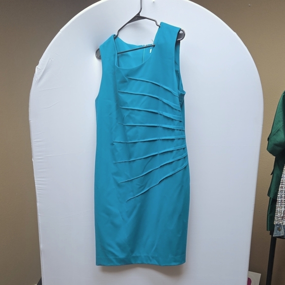 Calvin Klein Teal Knee Length Dress - Picture 1 of 4